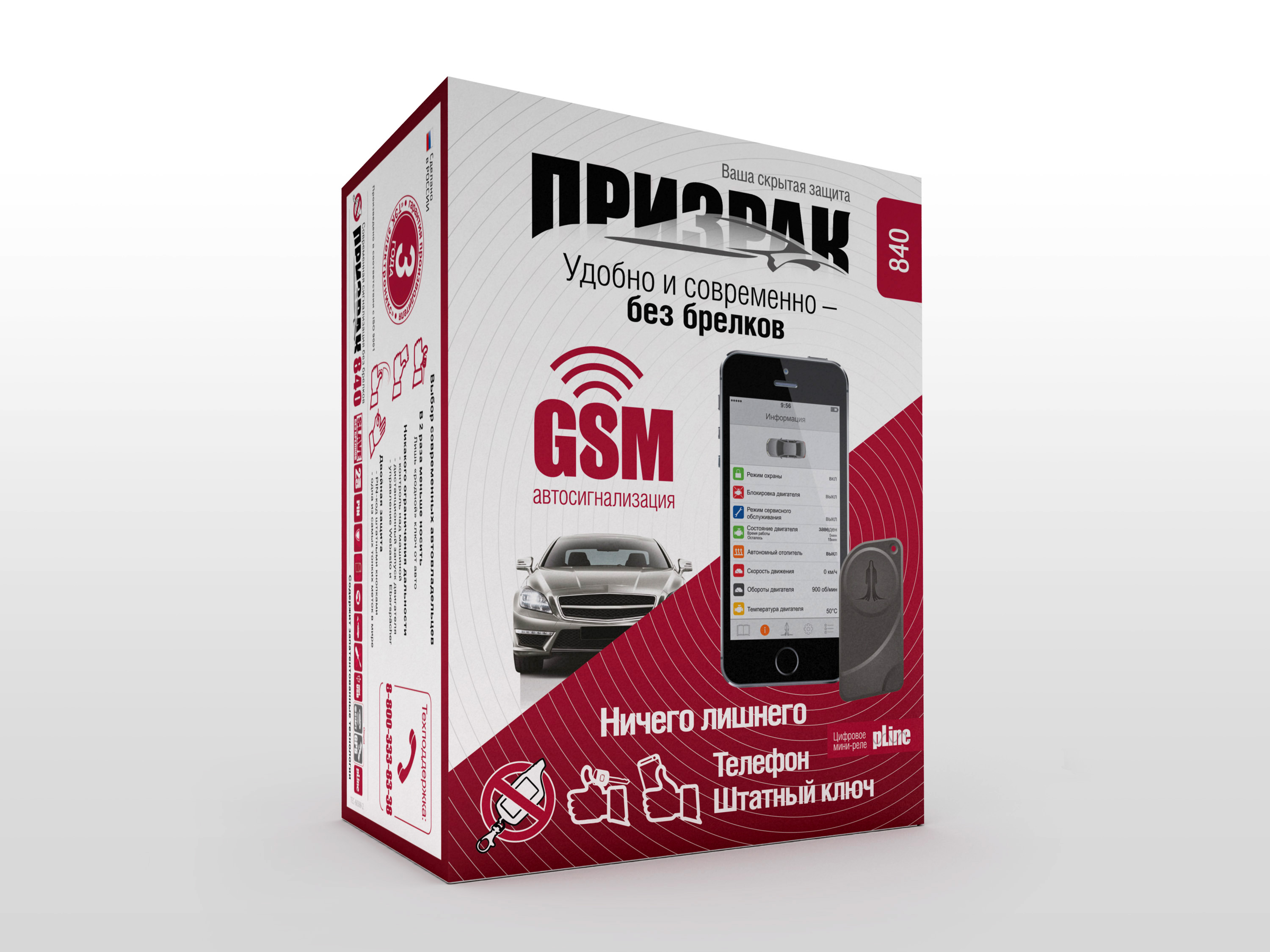 Комплектность GSM-сигнализация Prizrak-840